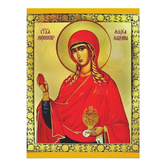 Poster Icône orthodoxe Sainte Marie-Madeleine (Devant)