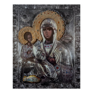 Poster Icône religieuse de la Vierge Marie à trois mains
