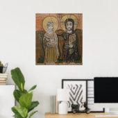 Poster Icône représentant Abbott Mena avec le Christ (Bureau à domicile)
