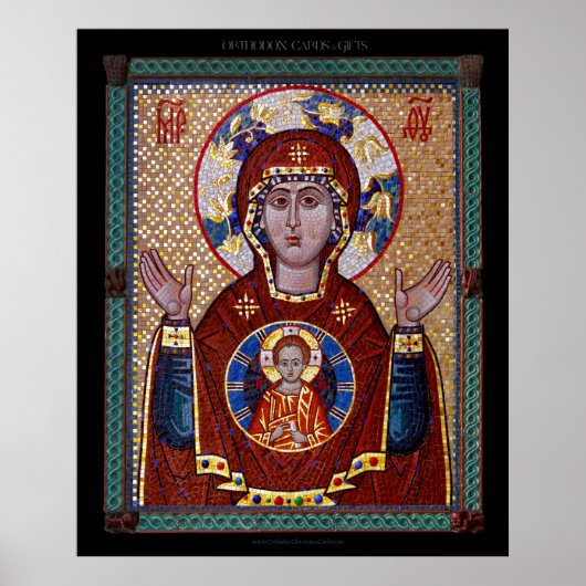 Poster Icône Theotokos "du signe" (Devant)