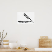 Poster icônes barber razor (Cuisine)