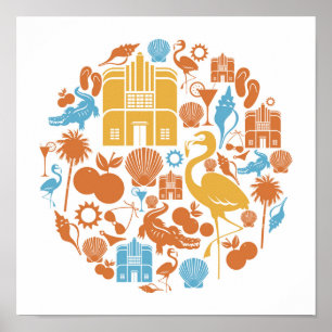 Poster Icônes de la Floride