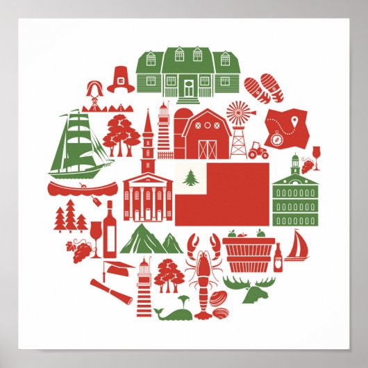 Poster Icônes de la Nouvelle-Angleterre (Devant)