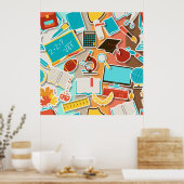 Poster Icônes d'équipement scolaire (Cuisine)