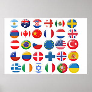 Poster Icônes des pays définies