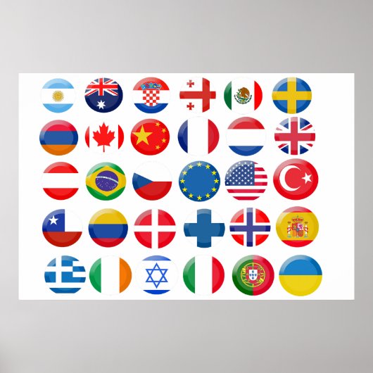 Poster Icônes des pays définies (Devant)
