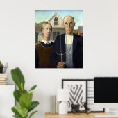 Poster Iconic American Gothic par Grant Wood (Bureau à domicile)