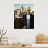 Poster Iconic American Gothic par Grant Wood (Cuisine)