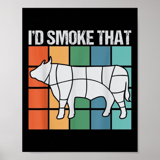 Poster Id Fumée Drôle Barbeque Fumer Grillmaste (Devant)
