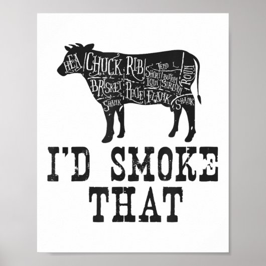 Poster Id Fumer Cette Vache - Vêtements Grillmasters Pour (Devant)