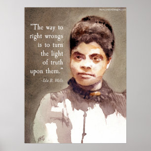Poster Ida B Wells et citation "Juste et faux"