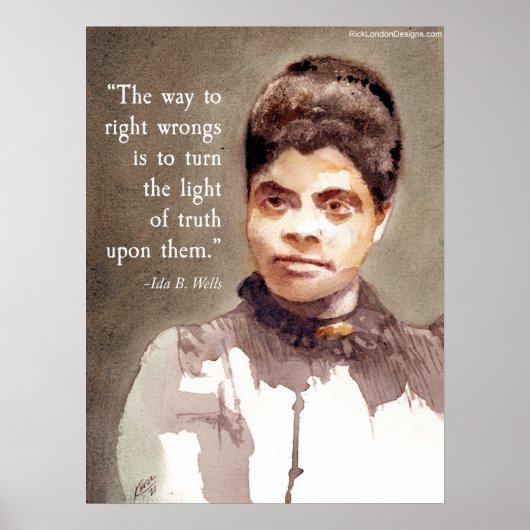 Poster Ida B Wells et citation "Juste et faux" (Devant)