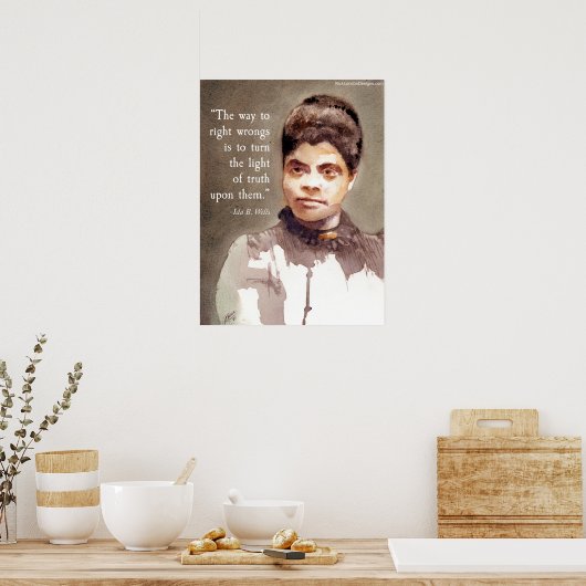 Poster Ida B Wells Et Citation "Right & Wrong" (Cuisine)