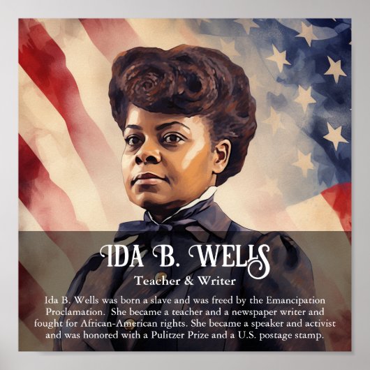 Poster Ida B Wells Salle de classe du Mois de l'histoire  (Devant)