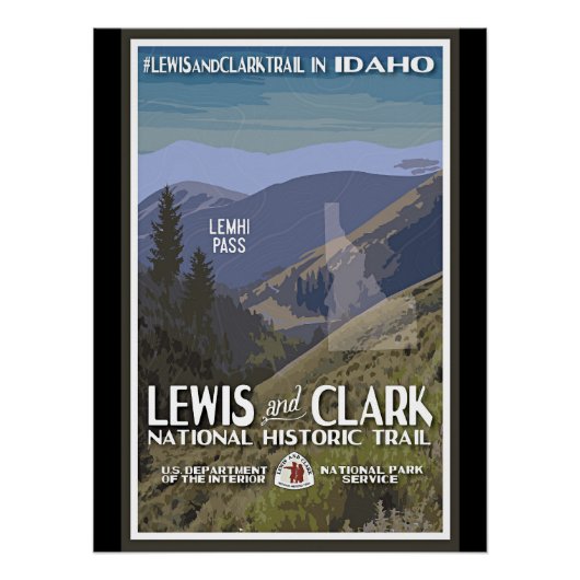 Poster Idaho. Sentier Lewis & Clark, (Devant)