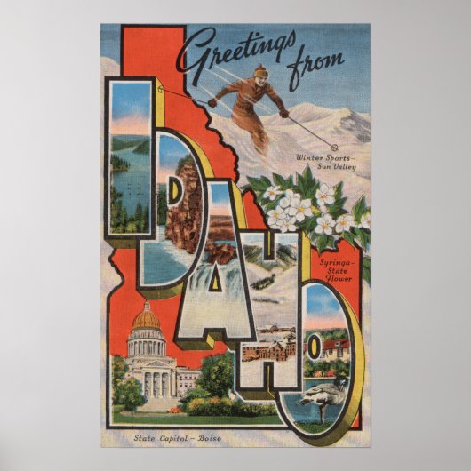 Poster Idaho (Ski)Grandes Scènes De LETTREIdaho (Devant)