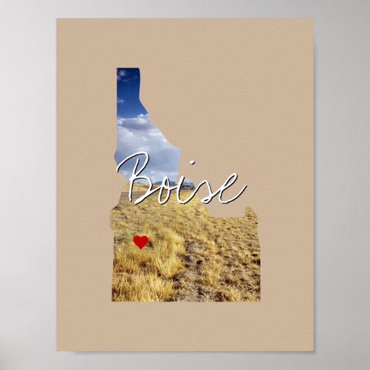Poster Idaho State Photo insert and town name (Devant)