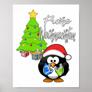 Poster Idée cadeau de Noël pingouin Joyeux Noël