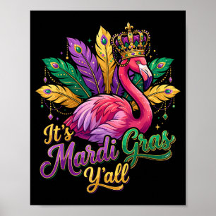 Poster Idée cadeau drôle de fête de carnaval Flamant Mard