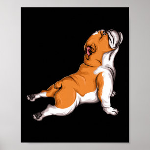 Poster Idée cadeau porte-chien maman yoga bouledogue angl