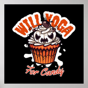 Poster Idée de Cupcake Halloween pour le Yoga des Mamans
