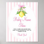 Poster Idée de nom de bébé Lemons Panneau de jeu (Devant)