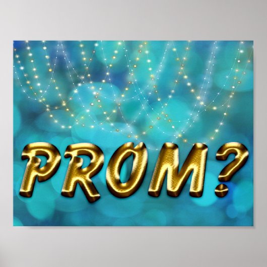 Poster Idée Prom - Faux Promposal Gold Twinkle Lights (Devant)