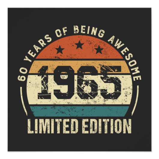 Poster Idée vintage 1965 pour les 60 ans (Devant)