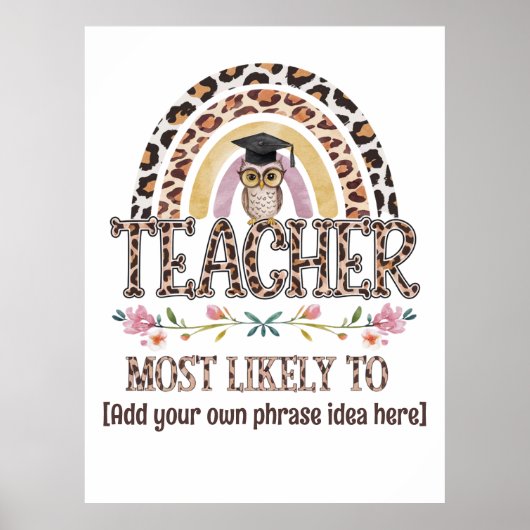 Poster Idées Cadeaux 🎓 Enseignant : Les Plus Susceptible (Devant)