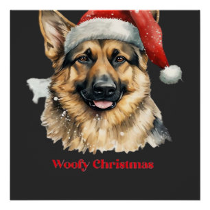 Poster Idées de cadeaux de Noël pour chien berger alleman