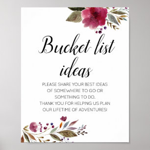 Poster Idées de liste de choses à faire pour le mariage a