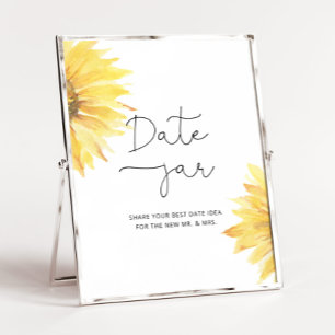 Poster Idées de soirée au tournesol. Jeu de mariage du po