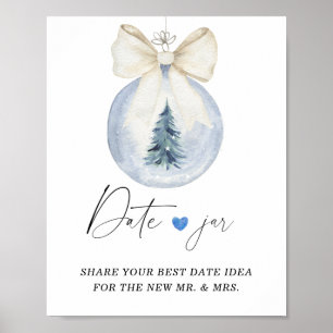 Poster Idées de soirée de date en hiver. Jeu de jar de da