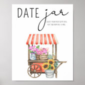Poster Idées de soirée en amoureux avec des fleurs. Jeu d (Devant)