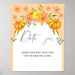 Poster Idées de soirée en amoureux d'automne. Jeu de jar