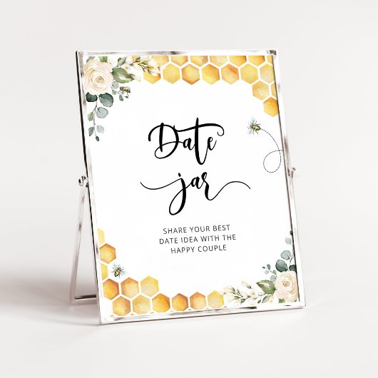 Poster Idées de soirée en amoureux Floral bee. Pot de dat