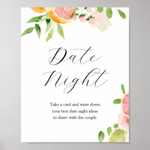 Poster Idées de soirée en amoureux Signe de Baby Shower d