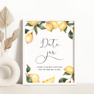 Poster Idées de soirée en tête-à-tête au citron aquarelle