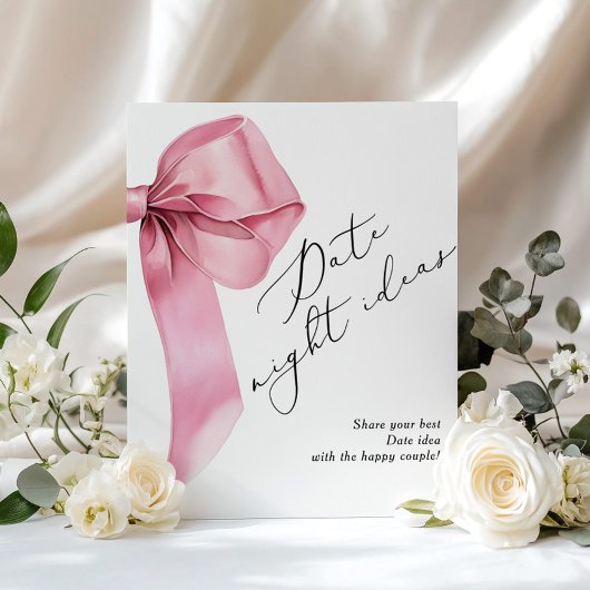 Poster Idées de soirée Pink Bow Elle se marie