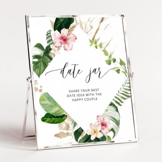 Poster Idées de soirée tropicale en amoureux. Cadeau pour