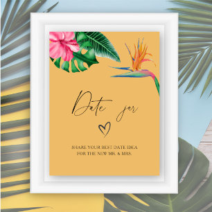 Poster Idées de soirées tropicales - rendez-vous. Jeu de