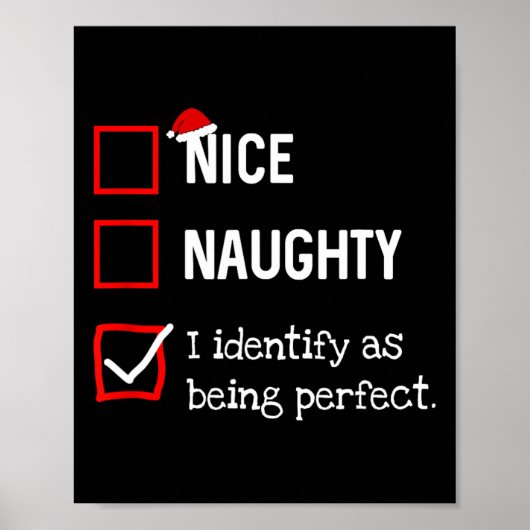 Poster Identify As Perfect Fun Naughty Nice List Christma (Devant)