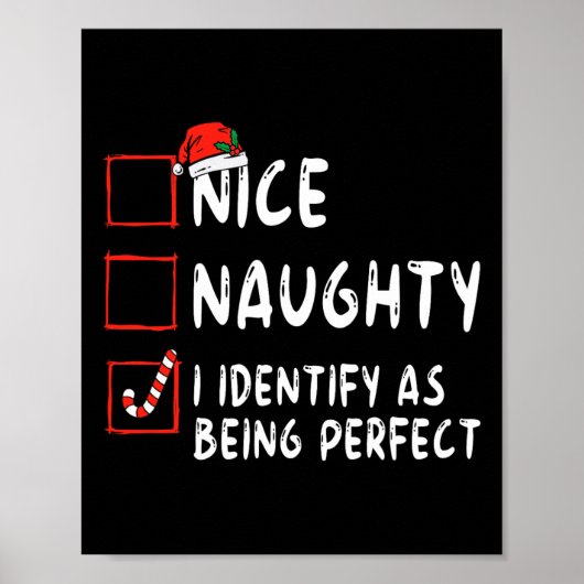 Poster Identify As Perfect Fun Naughty Nice List Christma (Devant)