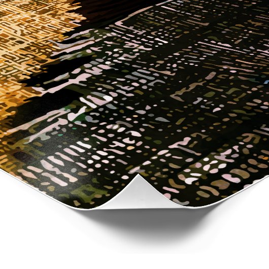 Poster Identité fragmentée - Thread Art Abstrait coloré (Coin)