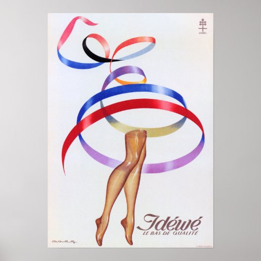 Poster IDEWE Femmes Stocker Hosiery Français Mode Advert (Devant)