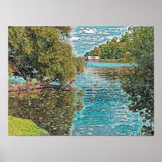 Poster Idyll au lac - peinture numérique (Devant)