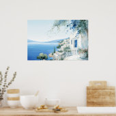 Poster Idyllic Greek Island : Aquarelle numérique (Cuisine)