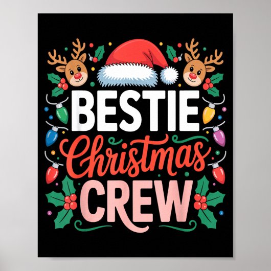 Poster Ie Christmas Crew Santa Hat Holiday Art Matching F (Devant)
