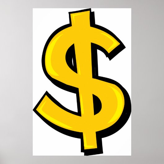 Poster Iellow dollar (Devant)