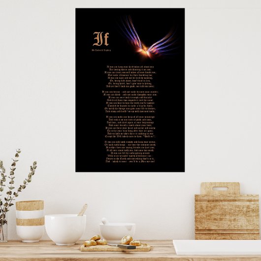 Poster If by Rudyard Kipling with Phoenix Firebird Print (Cuisine)